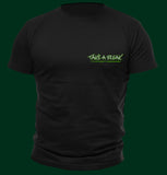 Cannabis smoking parrot graphic design on men's short sleeve t-shirt.